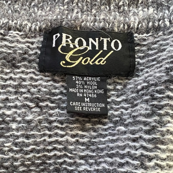 Pronto Gold Wool Blend Zip Sweater - Picture 7 of 7